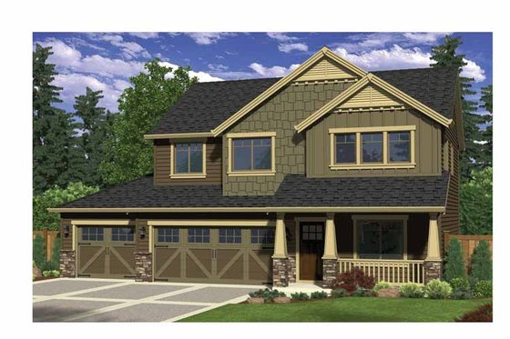 Exterior - Front Elevation 3 for Craftsman House Plan #943-27 - 4 bed, 3 bath