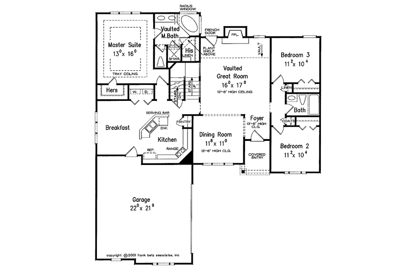 House Blueprint - Floor Plan - Main Floor for Traditional House Plan #927-831 - 3 bed, 2 bath