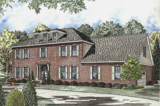 Exterior - Front Elevation 3 for Colonial House Plan #17-2833 - 4 bed, 3.5 bath