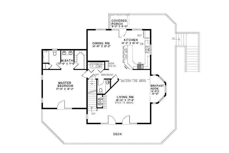 House Design - Floor Plan - Main Floor for Country House Plan #17-3348 - 3 bed, 2.5 bath