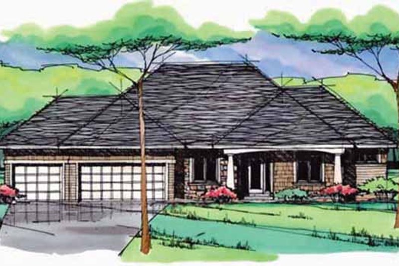 Dream House Plan - Prairie Exterior - Front Elevation Plan #51-967
