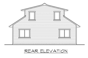 Exterior - Rear Elevation 1 for Traditional House Plan #132-220 - 2 bed, 2 bath