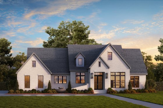 Modern Farmhouse Plan with Luxe Primary Suite