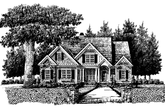 Exterior - Front Elevation 3 for Country House Plan #927-308 - 4 bed, 3.5 bath