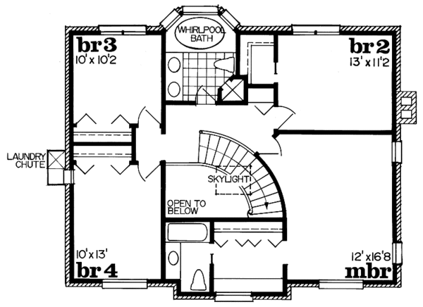 House Blueprint - Colonial Floor Plan - Upper Floor Plan #47-681