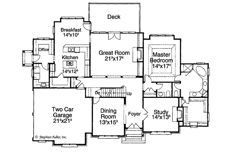 Dream House Plan - Floor Plan - Main Floor for Country House Plan #429-180 - 4 bed, 3.5 bath