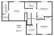 Traditional Style House Plan - 3 Beds 2.5 Baths 1629 Sq/Ft Plan #1060-303 