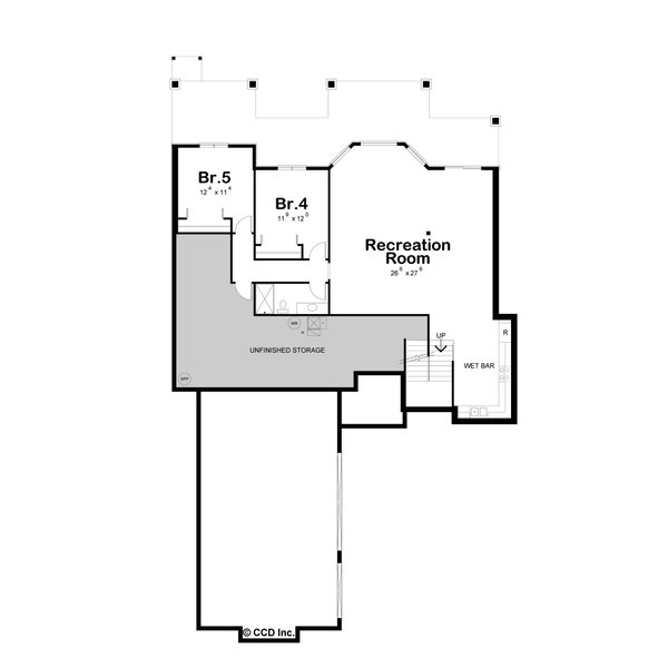 Dream House Plan - Floor Plan - Lower Floor for Farmhouse House Plan #20-2637 - 5 bed, 4 bath