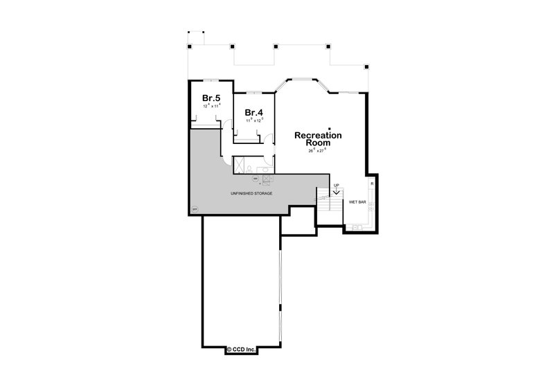 Dream House Plan - Floor Plan - Lower Floor for Farmhouse House Plan #20-2637 - 5 bed, 4 bath