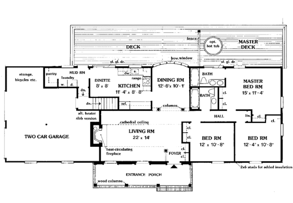 Ranch Style House Plan - 3 Beds 2 Baths 1476 Sq/Ft Plan #314-240