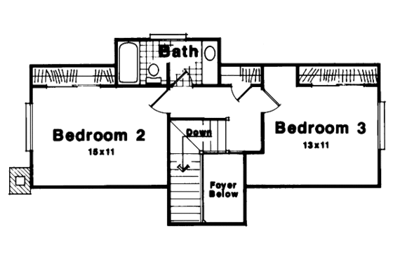 Floor Plan - Upper Floor for Country House Plan #41-132 - 3 bed, 2.5 bath