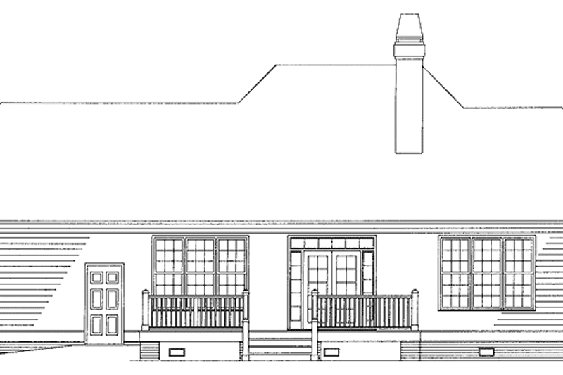 Home Plan - Exterior - Rear Elevation 1 for Ranch House Plan #929-631 - 3 bed, 2 bath
