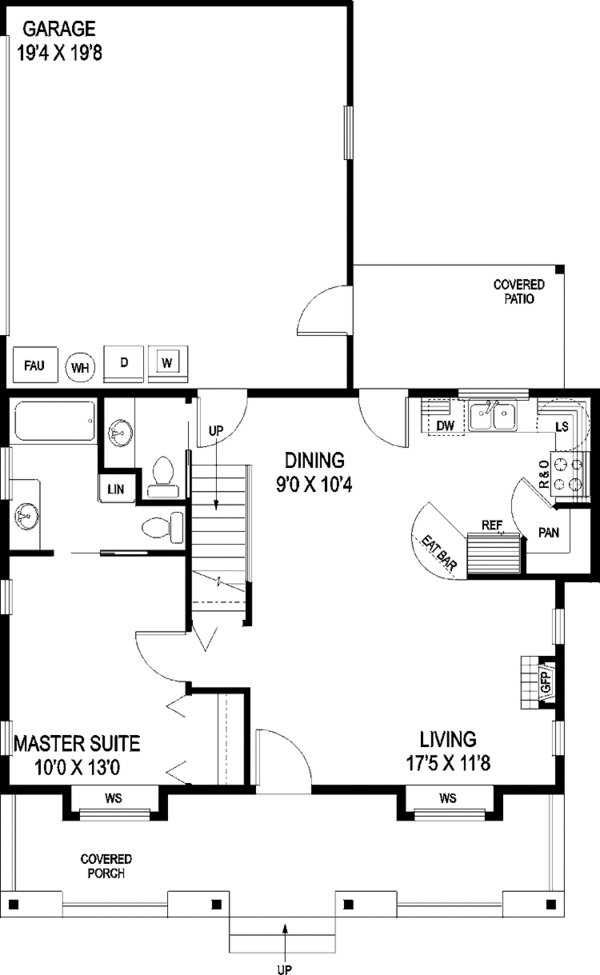 House Design - Country Floor Plan - Main Floor Plan #60-718