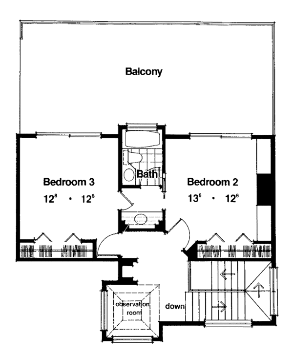 House Plan Design - Mediterranean Floor Plan - Upper Floor Plan #417-475