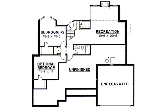 Floor Plan - Lower Floor for Traditional House Plan #67-248 - 4 bed, 3 bath
