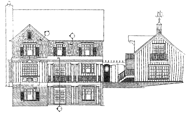 Dream House Plan - Exterior - Rear Elevation for Colonial House Plan #429-202 - 4 bed, 3 bath