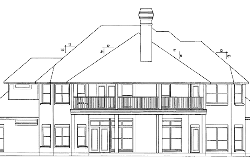 Home Plan - Exterior - Rear Elevation for Country House Plan #40-492 - 3 bed, 3.5 bath