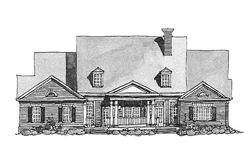 Home Plan - Exterior - Rear Elevation for Classical House Plan #429-181 - 4 bed, 3.5 bath