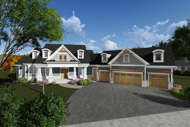 Dream House Plan - Craftsman Exterior - Front Elevation Plan #70-1288