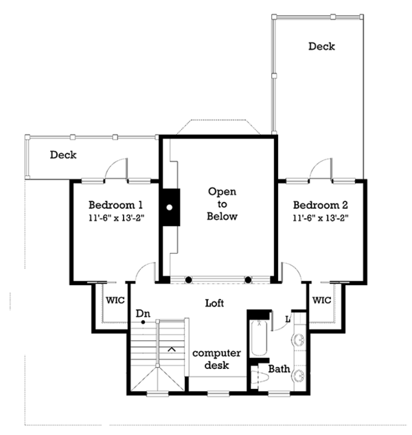 House Plan Design - Country Floor Plan - Upper Floor Plan #930-223