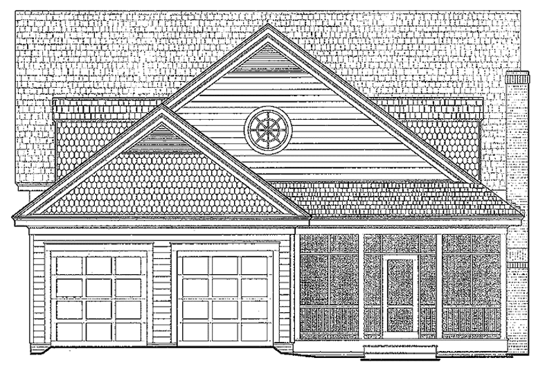 Home Plan - Exterior - Rear Elevation for Country House Plan #137-323 - 4 bed, 4 bath