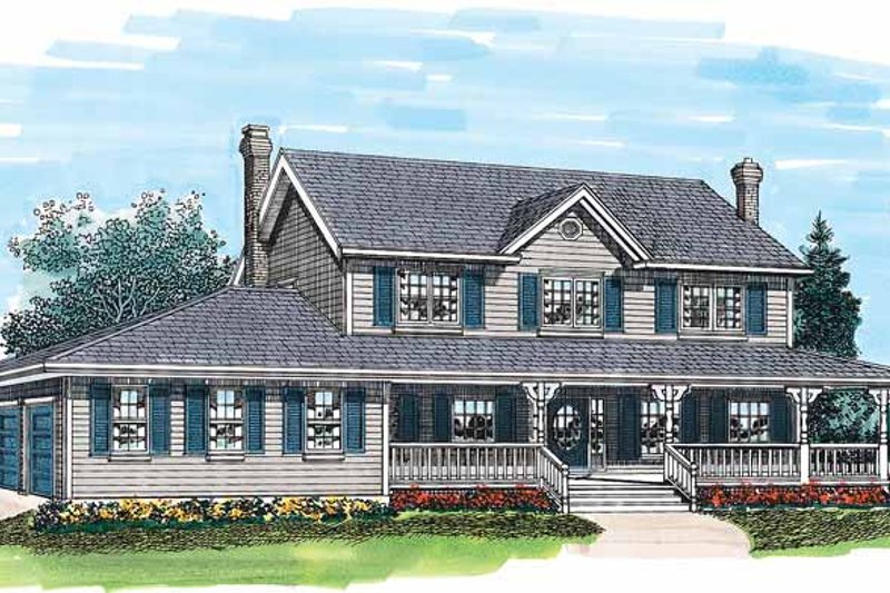 Architectural House Design - Victorian Exterior - Front Elevation Plan #47-768