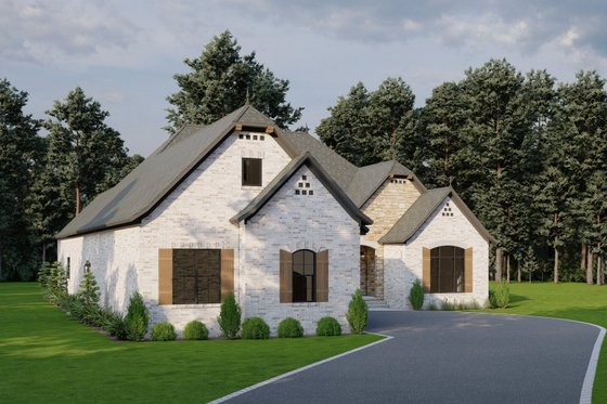 Exterior - Front Elevation 3 for European House Plan #923-16 - 4 bed, 4 bath