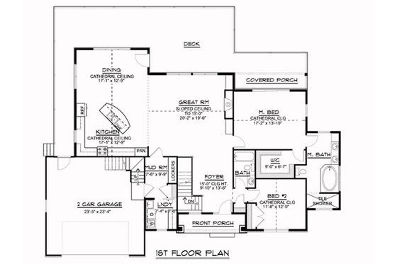 Floor Plan - Main Floor for Ranch House Plan #1064-209 - 3 bed, 3 bath