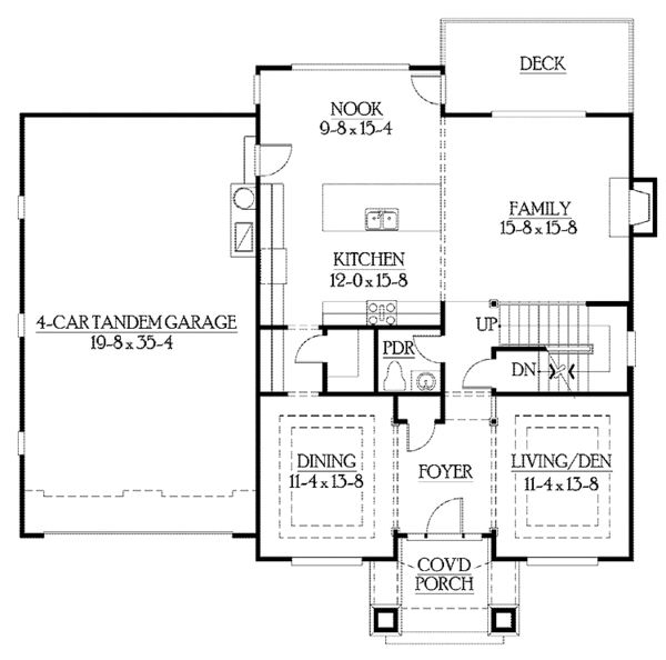 Architectural House Design - Prairie Floor Plan - Main Floor Plan #132-381