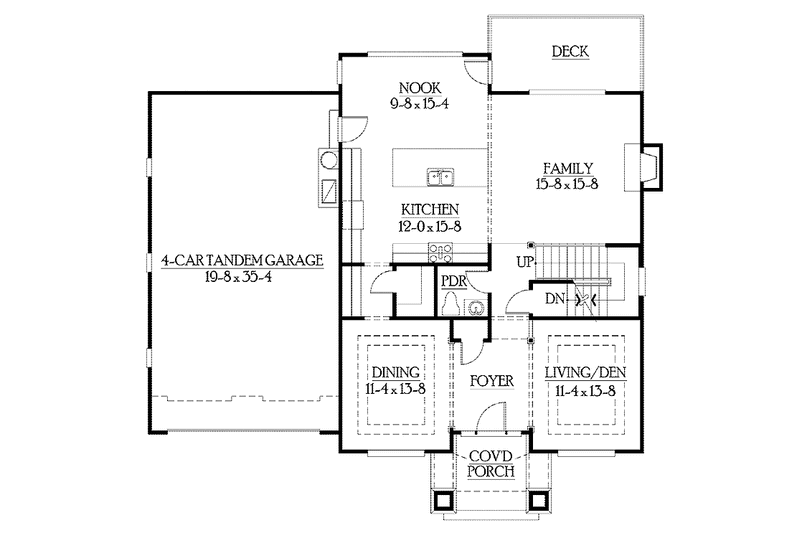 Home Plan - Floor Plan - Main Floor for Prairie House Plan #132-381 - 4 bed, 2.5 bath