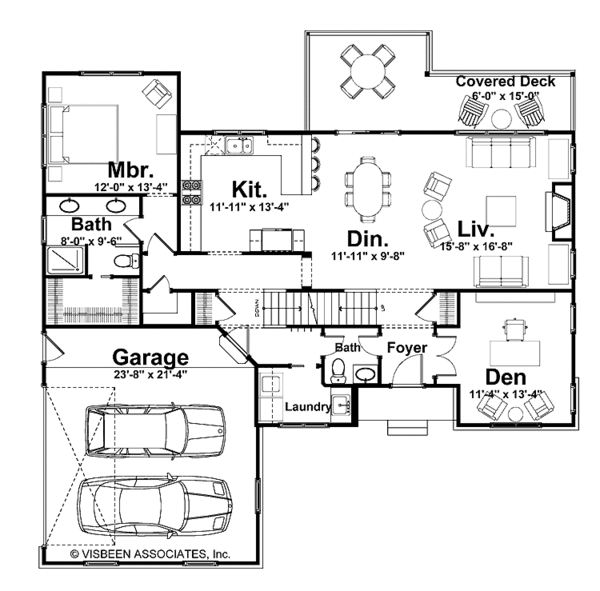 House Plan Design - Craftsman Floor Plan - Main Floor Plan #928-123