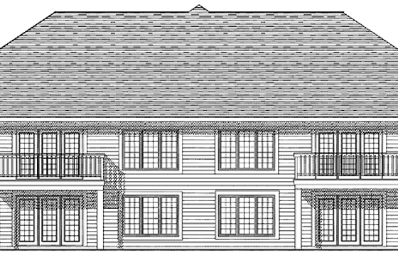 Exterior - Rear Elevation for Country House Plan #70-1394 - 4 bed, 4 bath