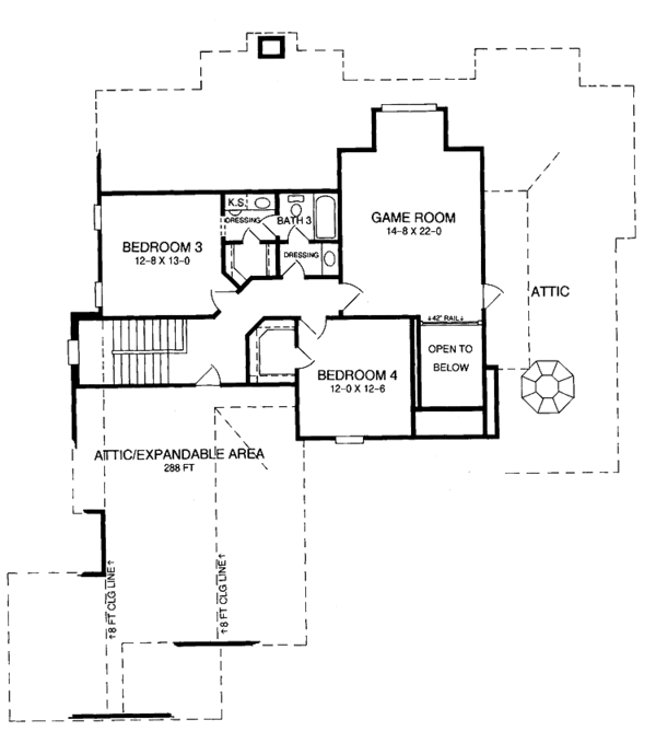 Architectural House Design - Traditional Floor Plan - Upper Floor Plan #952-142