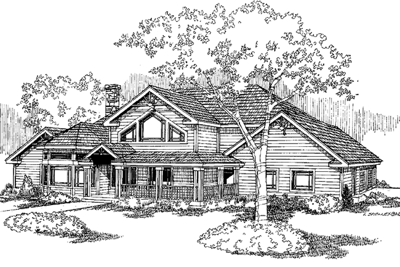 Dream House Plan - Exterior - Front Elevation 3 for Contemporary House Plan #60-657 - 3 bed, 2 bath
