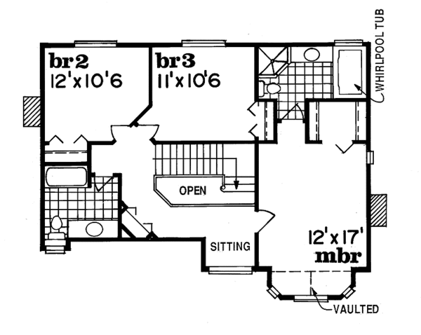 Architectural House Design - Victorian Floor Plan - Upper Floor Plan #47-818