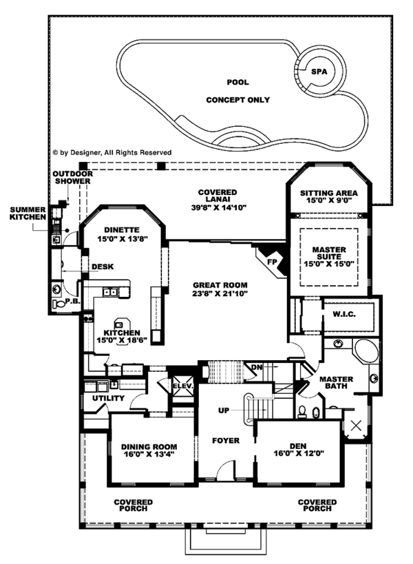 House Design - Southern Floor Plan - Main Floor Plan #1017-57