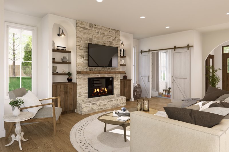 Architectural House Design - Interior - Family Room for Country House Plan #23-2822 - 3 bed, 2.5 bath