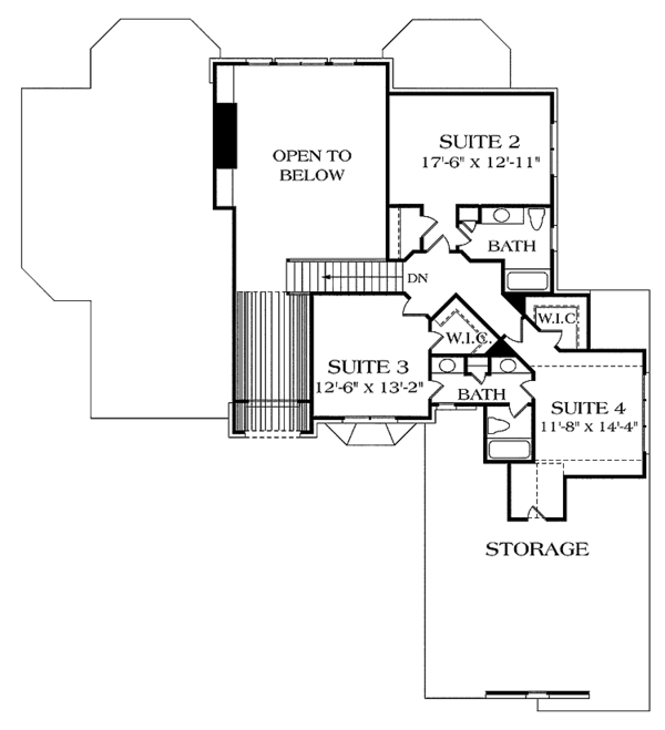 House Plan Design - Traditional Floor Plan - Upper Floor Plan #453-394