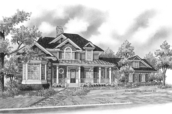 Exterior - Front Elevation 3 for Country House Plan #930-196 - 3 bed, 4.5 bath