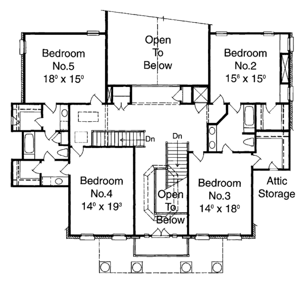 Home Plan - Classical Floor Plan - Upper Floor Plan #429-144