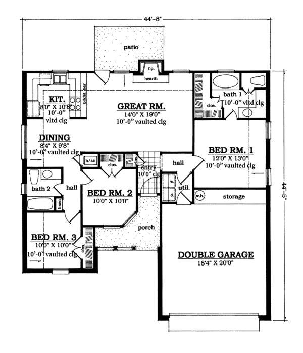 Home Plan - Country Floor Plan - Main Floor Plan #42-620