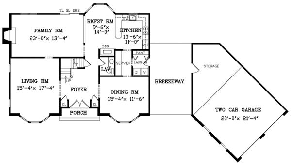 Architectural House Design - Colonial Floor Plan - Main Floor Plan #314-253