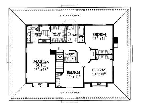 Country Floor Plan - Upper Floor Plan #72-222