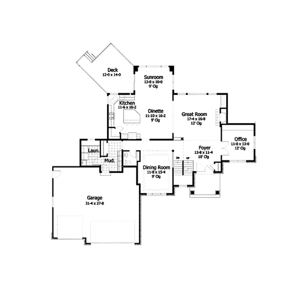 House Plan Design - Colonial Floor Plan - Main Floor Plan #51-1111
