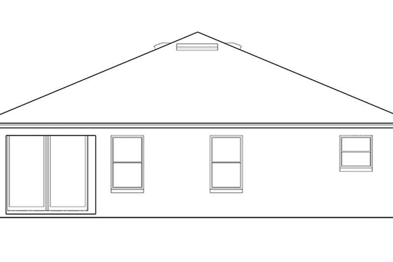 House Blueprint - Exterior - Rear Elevation for Mediterranean House Plan #1058-70 - 3 bed, 2 bath