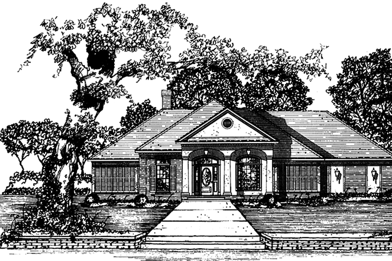 Architectural House Design - European Exterior - Front Elevation Plan #36-513