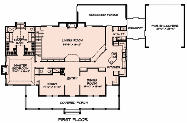 Farmhouse Floor Plan - Main Floor Plan #140-119