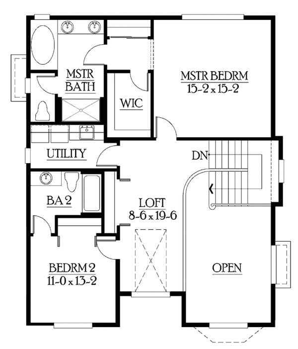 House Plan Design - Craftsman Floor Plan - Upper Floor Plan #132-291