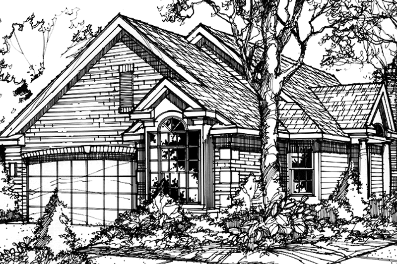 Architectural House Design - Prairie Exterior - Front Elevation Plan #320-1086