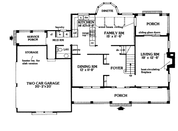 Architectural House Design - Country Floor Plan - Main Floor Plan #456-37